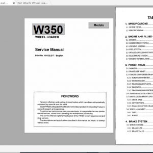 Fiat Hitachi Wheel Loader W350 EN IT Service Manual PDF 1