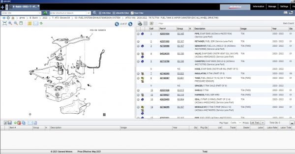 General Motors GMNA EPC 06.2021 Spare Parts Catalog DVD 54061096a9250bfc4