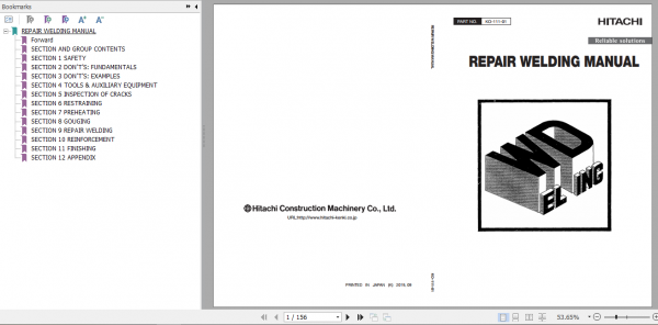 Hitachi EX ALL Repair Welding Manual 1