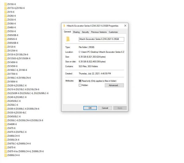 Hitachi Excavator Series 6 ZX6 2021 6.35GB Technical Manual Part Catalog Circuit Diagram DVD 1