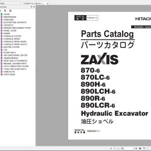 Hitachi Excavator Series 6 ZX6 2021 6.35GB Technical Manual Part Catalog Circuit Diagram DVD 12