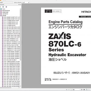 Hitachi Excavator Series 6 ZX6 2021 6.35GB Technical Manual Part Catalog Circuit Diagram DVD 13