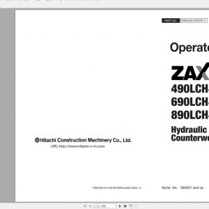 Hitachi Excavator Series 6 ZX6 2021 6.35GB Technical Manual Part Catalog Circuit Diagram DVD 15