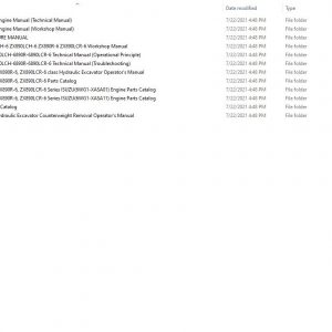 Hitachi Excavator Series 6 ZX6 2021 6.35GB Technical Manual Part Catalog Circuit Diagram DVD 2