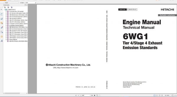 Hitachi Excavator Series 6 ZX6 2021 6.35GB Technical Manual Part Catalog Circuit Diagram DVD 3