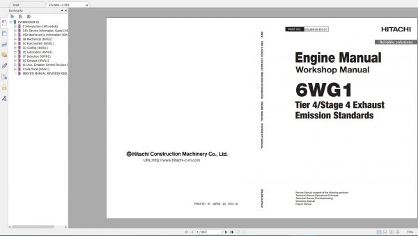 Hitachi Excavator Series 6 ZX6 2021 6.35GB Technical Manual Part Catalog Circuit Diagram DVD 5