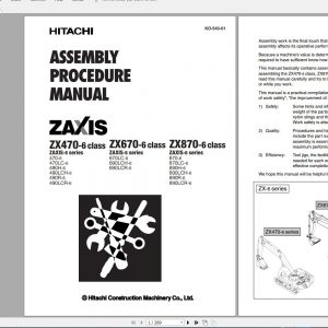 Hitachi Excavator Series 6 ZX6 2021 6.35GB Technical Manual Part Catalog Circuit Diagram DVD 6