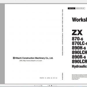 Hitachi Excavator Series 6 ZX6 2021 6.35GB Technical Manual Part Catalog Circuit Diagram DVD 7