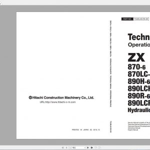 Hitachi Excavator Series 6 ZX6 2021 6.35GB Technical Manual Part Catalog Circuit Diagram DVD 8