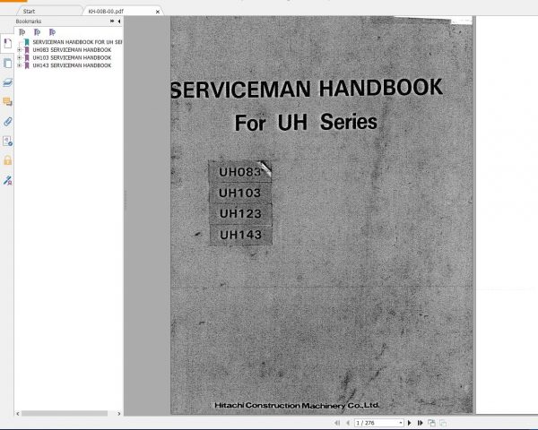 Hitachi Excavator UH 3.52GB Parts Catalog and Service Manual PDF DVD 2