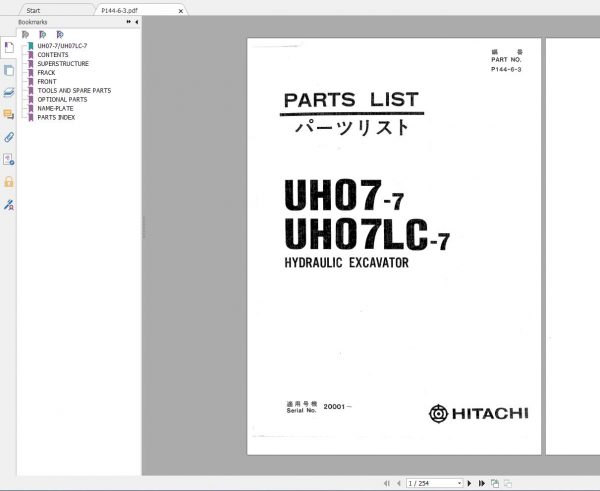 Hitachi Excavator UH 3.52GB Parts Catalog and Service Manual PDF DVD 4