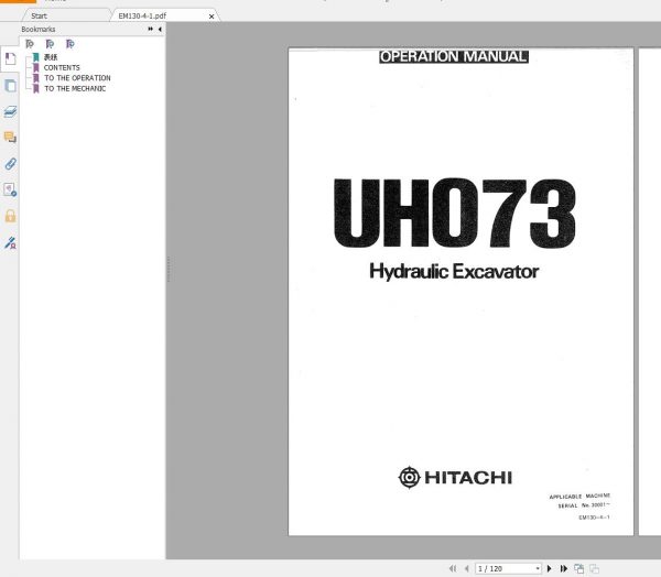 Hitachi Excavator UH 3.52GB Parts Catalog and Service Manual PDF DVD 7