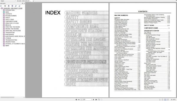 Hitachi Hydraulic Excavator ZX165D ZX195D Operators Manual EM1SP EN1 1 2