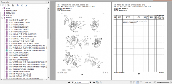 Hitachi Hydraulic Excavator ZX225USR 3 ZX225USRK 3 Series ISUZU 6BG1 TRA 10 Engine Parts Catalog 2