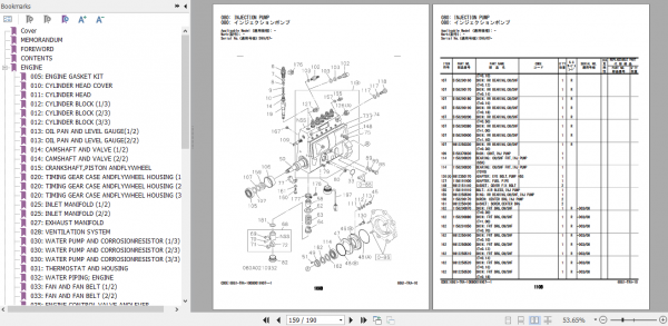 Hitachi Hydraulic Excavator ZX225USR 3 ZX225USRK 3 Series ISUZU 6BG1 TRA 10 Engine Parts Catalog 4