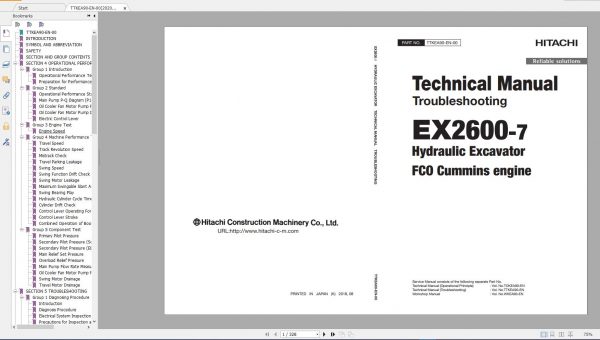 Hitachi Mining Excavator EX 2021 10.9GB PDF Parts Catalog Technical Manual Workshop Manual Circuit Diagram DVD 15