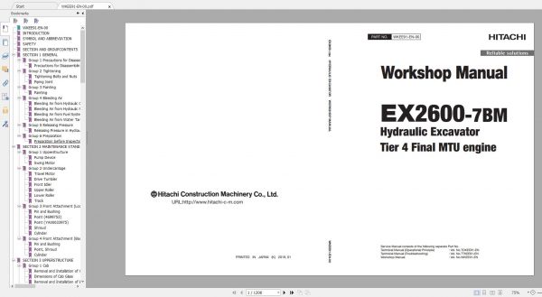 Hitachi Mining Excavator EX 2021 10.9GB PDF Parts Catalog Technical Manual Workshop Manual Circuit Diagram DVD 18