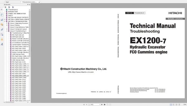 Hitachi Mining Excavator EX 2021 10.9GB PDF Parts Catalog Technical Manual Workshop Manual Circuit Diagram DVD 6