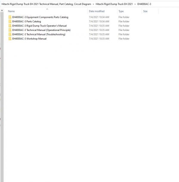 Hitachi Rigid Dump Truck EH 2021 Technical Manual Part Catalog Circuit Diagram DVD 3