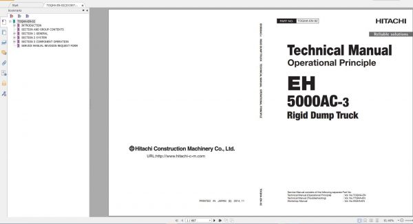 Hitachi Rigid Dump Truck EH 2021 Technical Manual Part Catalog Circuit Diagram DVD 6