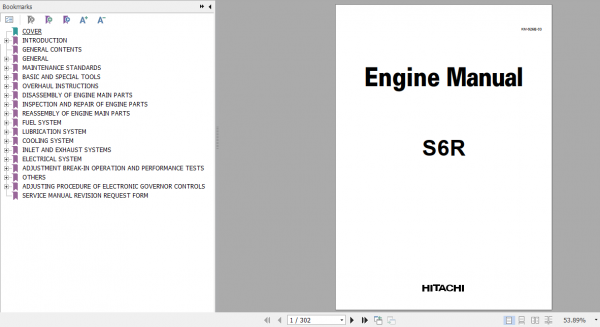Hitachi S6R Diesel Engine Manual KM 926E 03 1