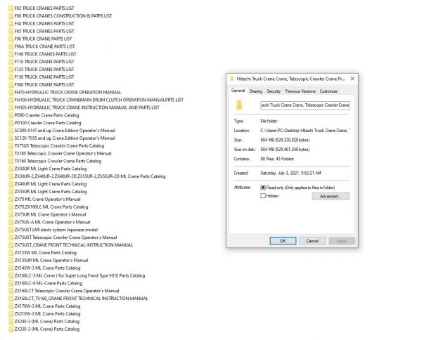 Hitachi Truck Crane Crane Telescopic Crawler Crane Manual CD 1