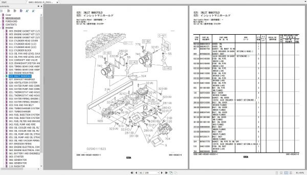 Hitachi ZX360H 5A ZX360K 5A Engine Parts Catalog 2