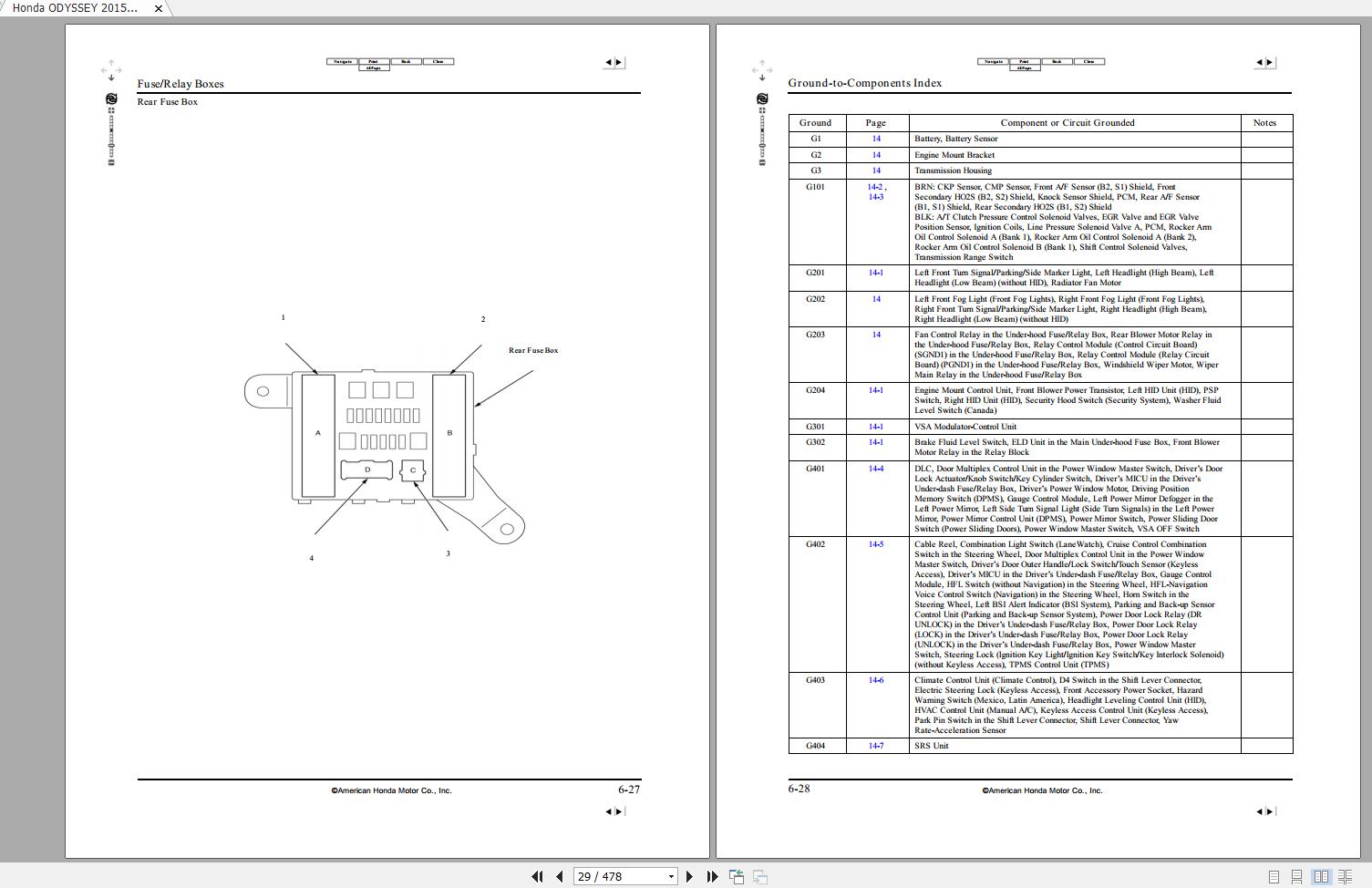Honda ODYSSEY 2015 Electrical Wiring Diagram EN