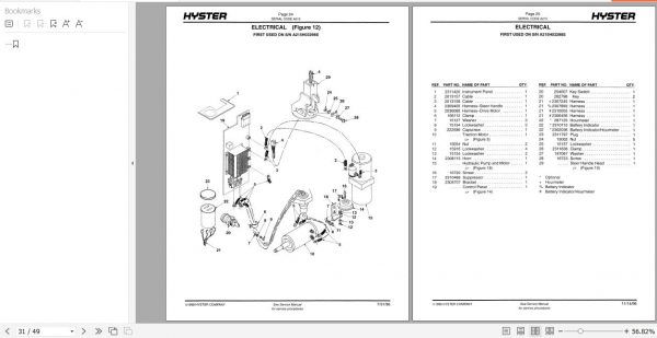 Hyster Electric Motor Hand Trucks A215 W45XT Parts Manual 897464 2