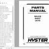 Hyster Electric Motor Hand Trucks A218 W40XT Parts Manual 897936 1
