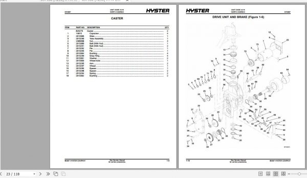 Hyster Electric Motor Hand Trucks A218 W40XT Parts Manual 897936 2