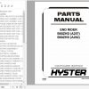 Hyster Electric Motor Hand Trucks A257 B80ZHD A262 B60ZHD Parts Manual 4025069 2