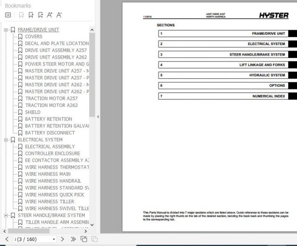 Hyster Electric Motor Hand Trucks A257 B80ZHD A262 B60ZHD Parts Manual 4025069 3