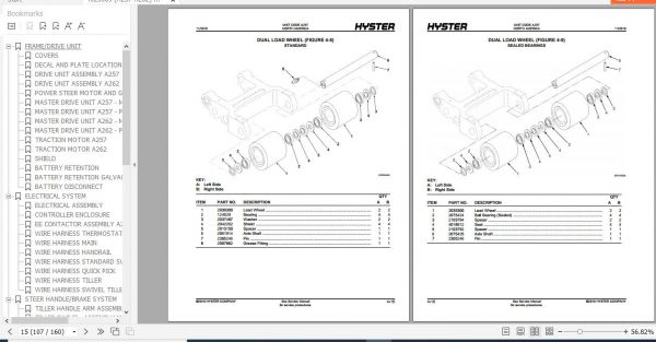Hyster Electric Motor Hand Trucks A257 B80ZHD A262 B60ZHD Parts Manual 4025069 4