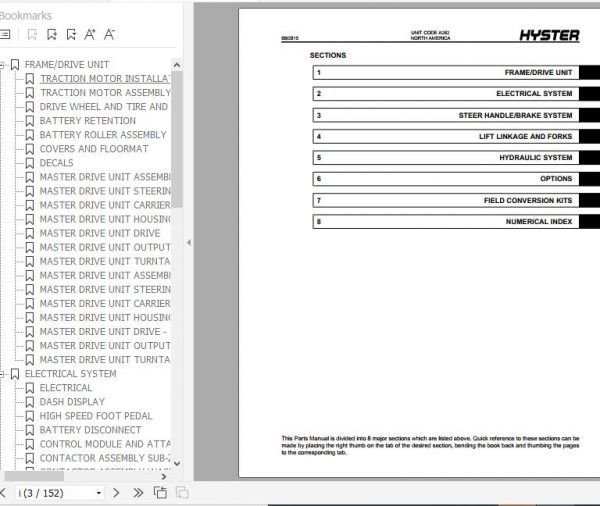 Hyster Electric Motor Hand Trucks A282 C80ZHD A373 C60ZHD Parts Manual 4092807 2