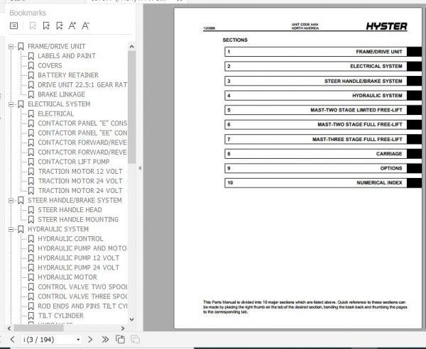 Hyster Electric Motor Hand Trucks A454 W20 40XTC Parts Manual 897977 2