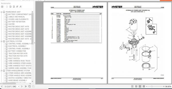 Hyster Electric Motor Hand Trucks A478 C60Z A479 C80Z Parts Manual 1524192 3