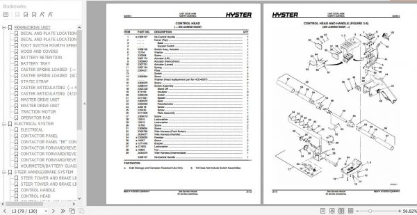 Hyster Electric Motor Hand Trucks A499 C60 80XT2 Parts Manual 2033476 3