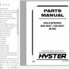 Hyster Electric Motor Hand Trucks B199 B60 80XT C60 80XT Parts Manual 897504 1