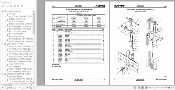 Hyster Electric Motor Hand Trucks B453 W30 40ZA B455 W20 30ZR Parts Manual 1524244 3