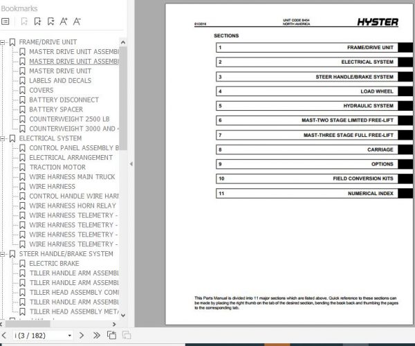 Hyster Electric Motor Hand Trucks B454 W25 40ZC Parts Manual 1524245 2