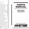 Hyster Electric Motor Hand Trucks B476 T5ZAC B477 T7ZAC Parts Manual 1664887 1