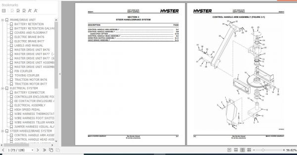 Hyster Electric Motor Hand Trucks B476 T5ZAC B477 T7ZAC Parts Manual 1664887 3