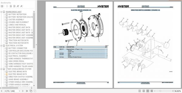 Hyster Electric Motor Hand Trucks B478 C60ZAC B479 C80ZAC Parts Manual 1664972 3