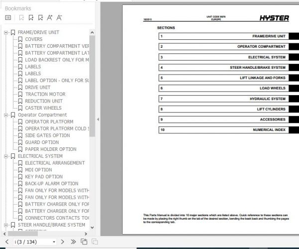 Hyster Electric Motor Hand Trucks B978 P2.0SE Parts Manual 4061497 2