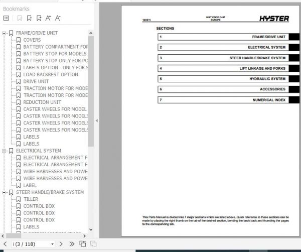 Hyster Electric Motor Hand Trucks C437 P1.3 P1.6 P1.8 P2.0 Parts Manual 1527731 2