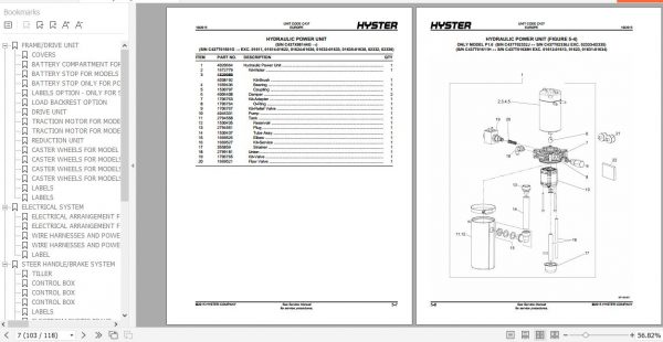 Hyster Electric Motor Hand Trucks C437 P1.3 P1.6 P1.8 P2.0 Parts Manual 1527731 3