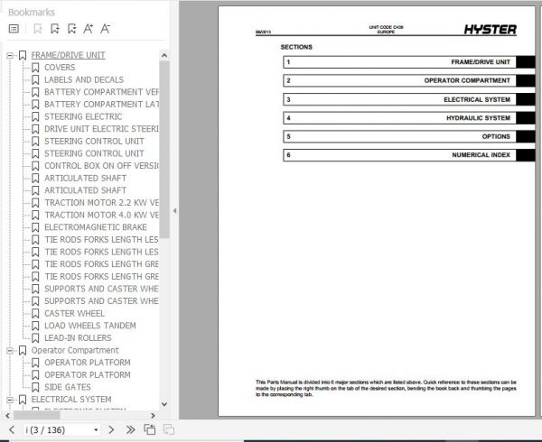 Hyster Electric Motor Hand Trucks C439 P2.0S Parts Manual 1567001 2