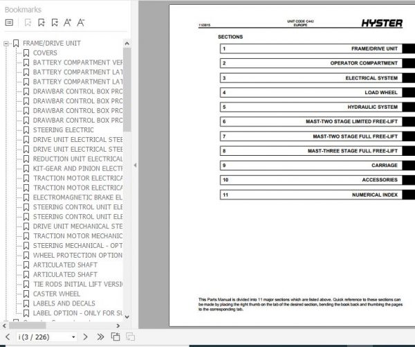 Hyster Electric Motor Hand Trucks C442 S1.2S S1.5S Parts Manual 1699700 2