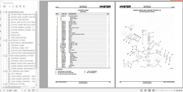 Hyster Electric Motor Hand Trucks E135 W60 80XT Parts Manual 897503 3